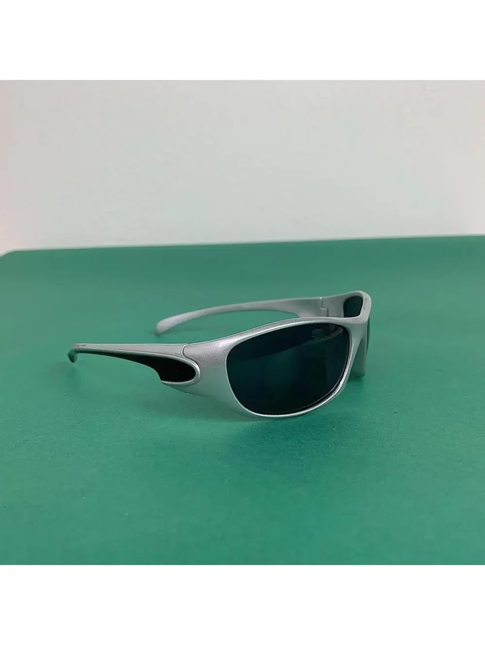 Vintage Y2K Cyber Futuristic Black Silver Sunglasses